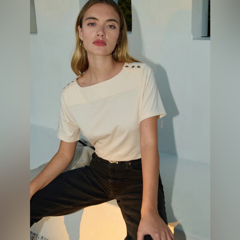 Nation LTD Johnnie Top in Parchment